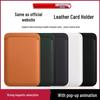 iPhone 16 Leder Kartenhalter Hülle mit magnetischem Pop-up-Fenster für 13, 14, 15 Pro Max