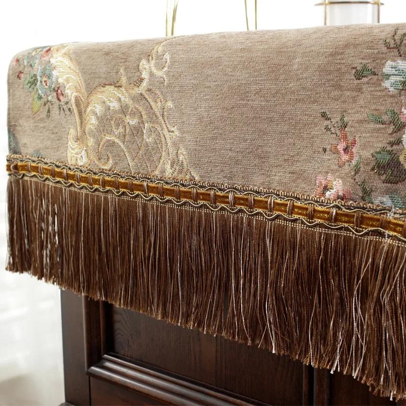 European Jacquard Tablecloth Tassel Flag Dust Cover  Dining Table Cover Embroid Tea Table Cloth Lace TV Cabinet Cover