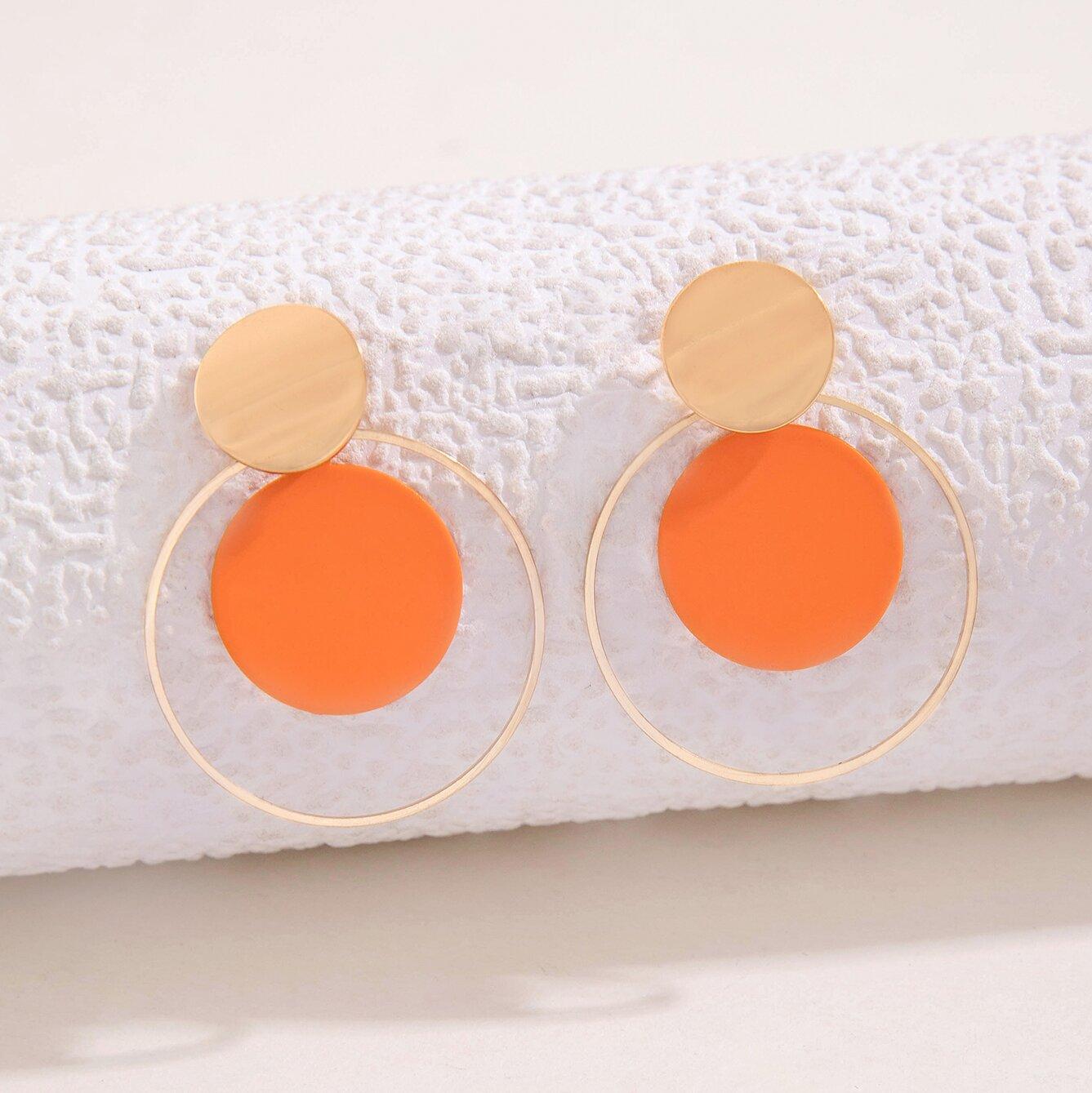 

Новые геометрические минималистичные контрастные металлические серьги-подвески с пайетками для женщин, ювелирные изделия, персонализированные универсальные серьги-подвески