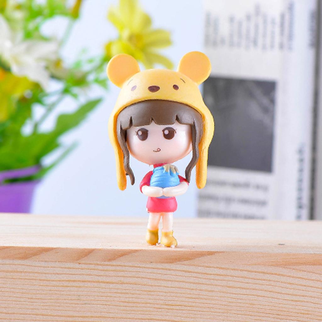 4pcs resin Q Girls Ornaments Micro Landscape Decorations Gifts Crafts