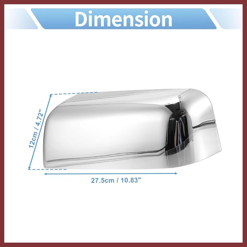 for Ford F-150 FX4 XLT 2004-2008 Driver Passenger Side Mirror Covers Cap Overlay Rearview Mirror Guard Covers Silver Tone 1 Pair
