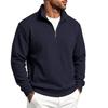 Men S Autumn Diamond Jacquard Half Zip Stand Collar Long Sleeve Pullover Sweatshirt
