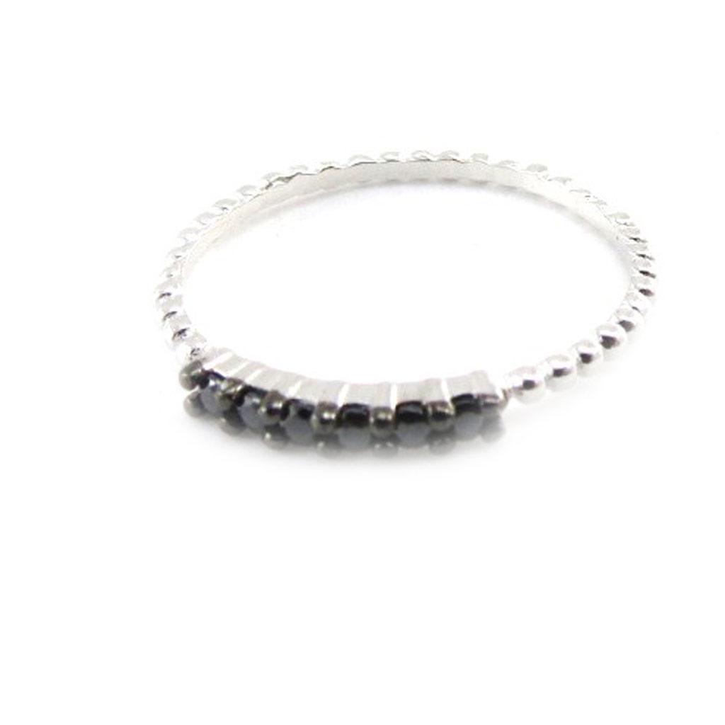 Silverring 'Goddess' svart silver (rhodiumpläterad) - 1 mm