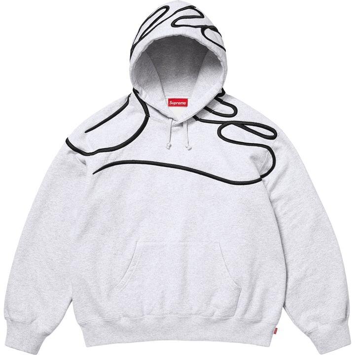 Supreme Shoulder Script Hooded Sweatshirt Ash Grey