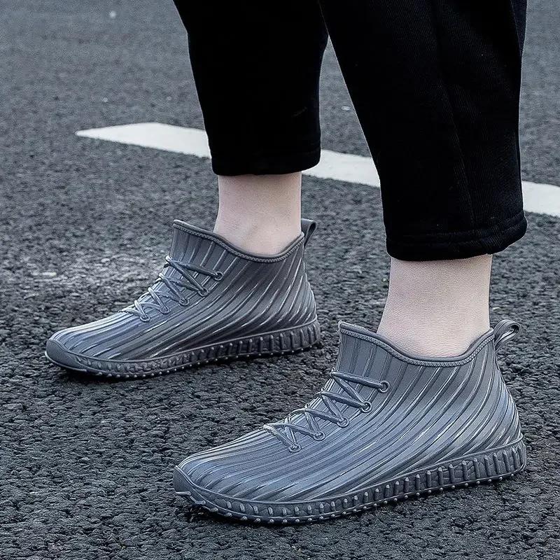 Low Ankle Summer Short Water Male Shoes Chef Kitchen Cooking Wide Toes Men's Rain Boots Waterproof and Non-slip Comfortable Gum