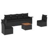 VidaXL Salon de Jardin avec Coussins 7 pcs, Canapés de Terrasse, Ensemble de Meubles de Patio, Mobilier d'Extérieur, Noir 3224508