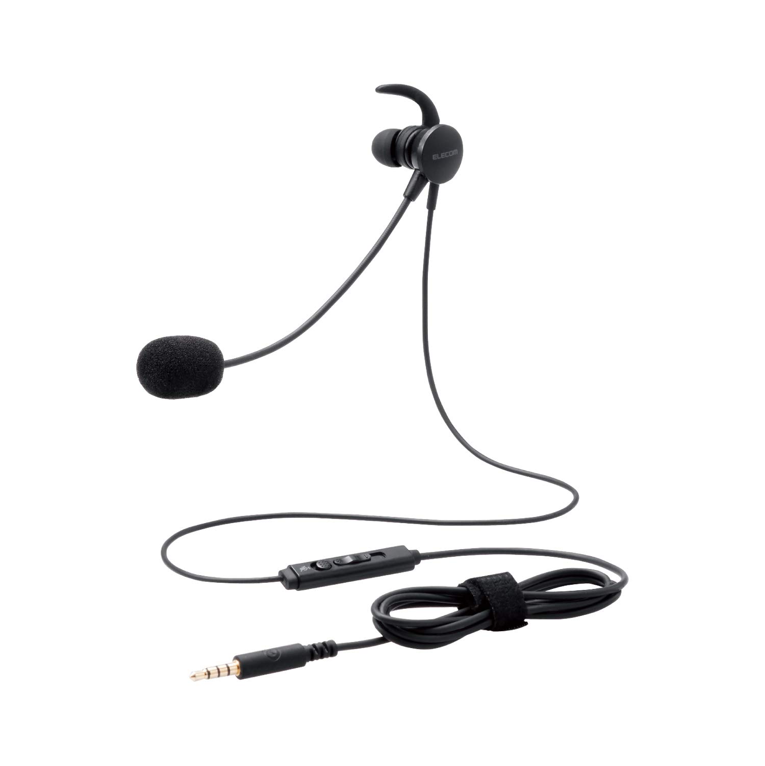 

ELECOM Headset with Microphone Mini Inner Single Conversion Cable Black Arm, 4-pole Plug, Ear, Wired, Ear, Included, HS-EP16TBK чорний