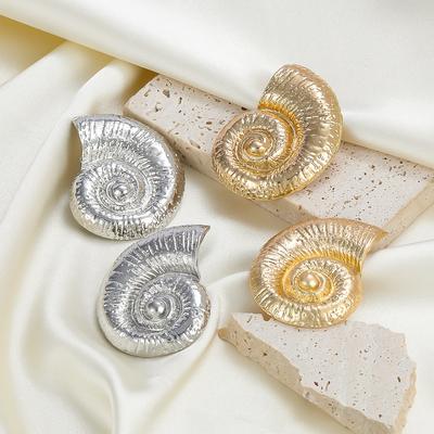 Sommerurlaub Strand Wind Conch Ohrringe Legierung Ohrstecker Damen übertrieben Metallschmuck
