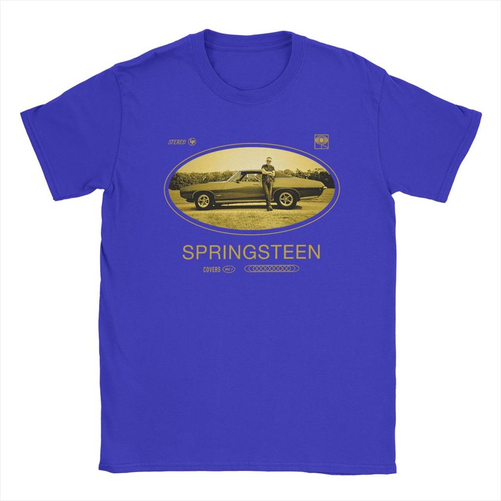 Bruces The E Street Band Springsteens T-Shirt for Men Crazy Pure Cotton Tee Shirt Crewneck Short Sleeve T Shirt Summer Tops