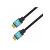 Câble HDMI tressé - AISENS - 2 m - Noir/Bleu - Connecteurs HDMI Type A - Blindage multiple - Revêtement nylon - 19 pins