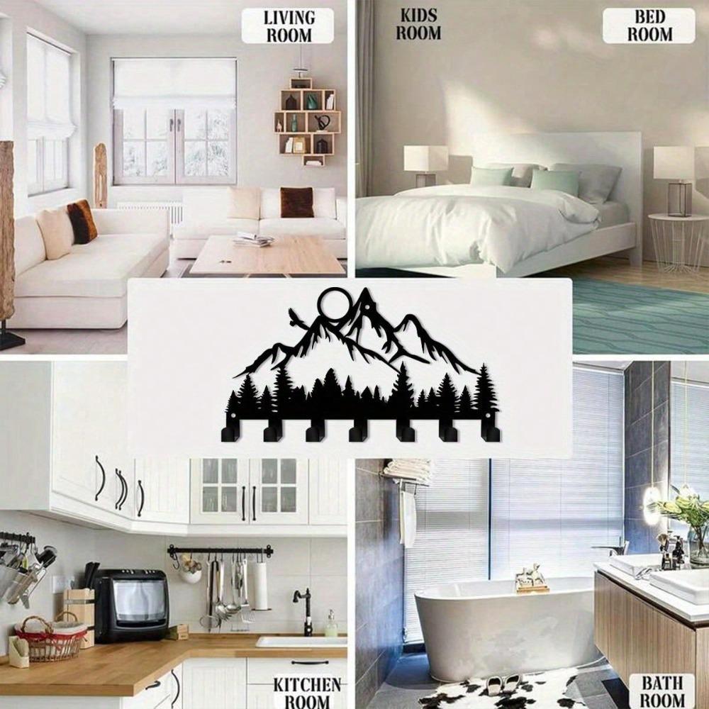 Metal Forest Key Hook 9.84 Inch Wall Mounted Key Holder for Keys Coats Hats Artwork Office Kitchen Bathroom Wall Decor