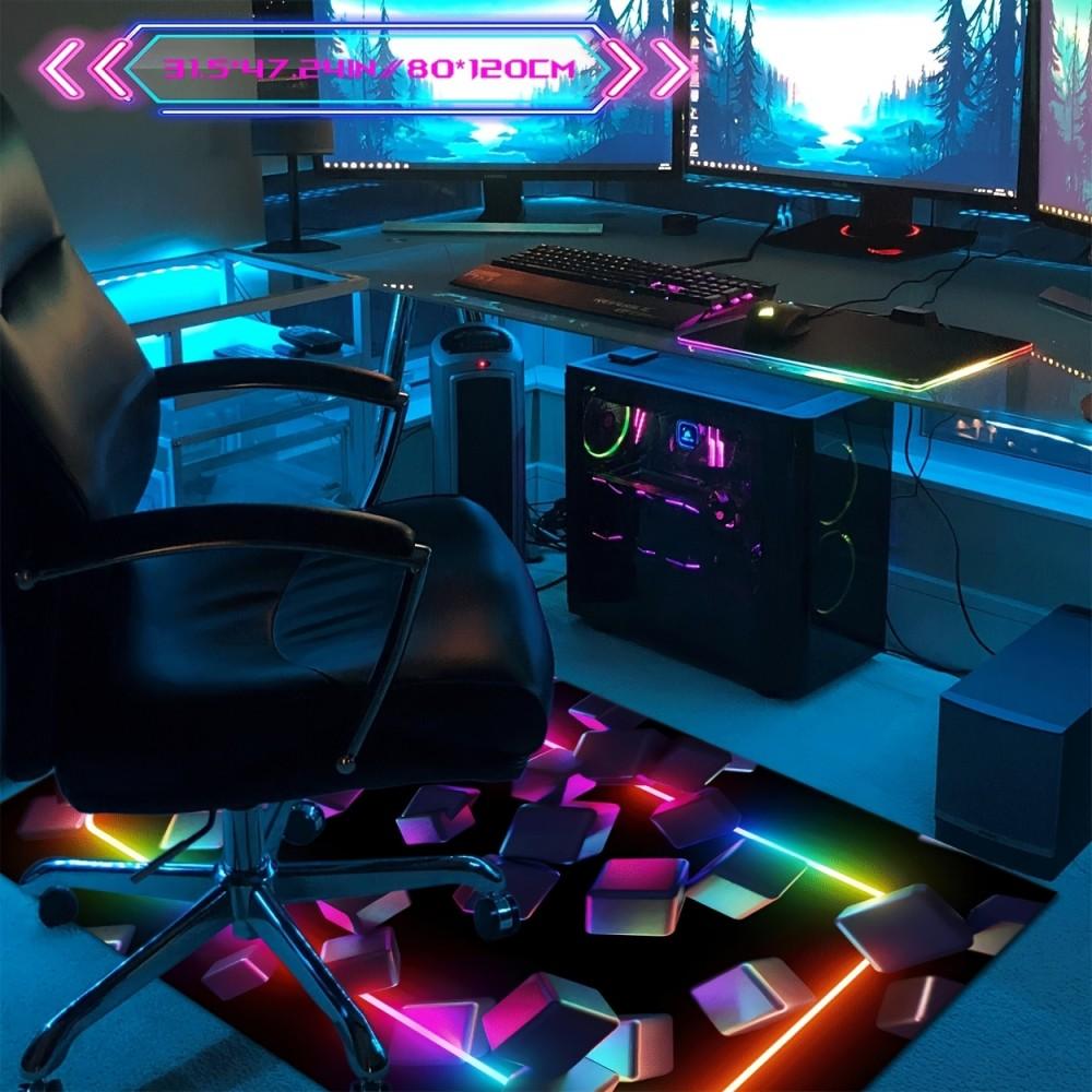Gaming Mat Colorful Design, Stylish Rug, Machine Washable Ideal for Esports Rooms and Internet Cafe Entrances
