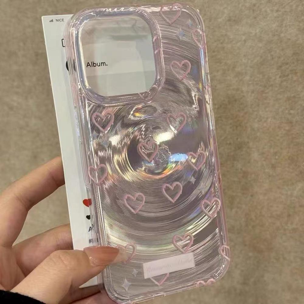 Capa de Celular Brilhante Iridescente para iPhone 11 13 14 15 16 17 Pro 17 13 14 15 Pro Max Alta Qualidade Estilo Floral Fantasia Capa de Proteção Total