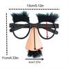 Funny Big Nose Glasses with Eyebrows And Curly Beard Funny Disguise Eyewear for Costume Parties Photo Booths Novelty Props