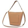 Tory Burch Mcgraw Minimalist Fashion Detachable Shoulder Strap Leather Bucket Bag Women Bags Brown 143544-227