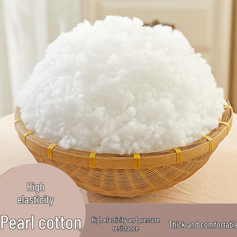 Handmade Fluffy Pillow Core: High-Elastic Pearl Cotton Filling with Silk Fiber