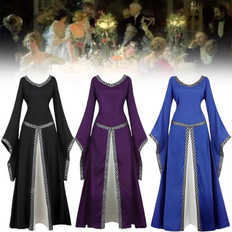 Cosplay Women Renaissance Costumes Medieval Victorian Long Dress Fashion Retro