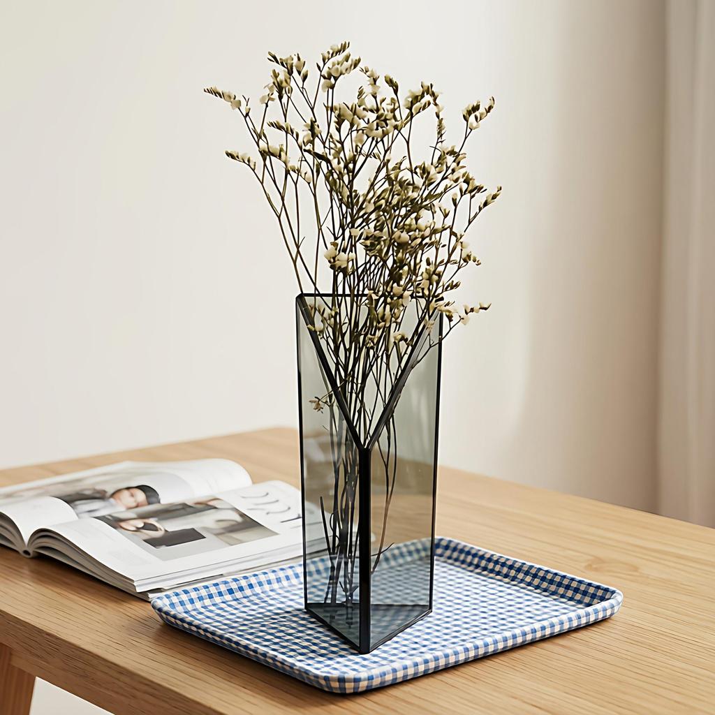 Nordic Geometric Glass Flower Vase for Home Decor