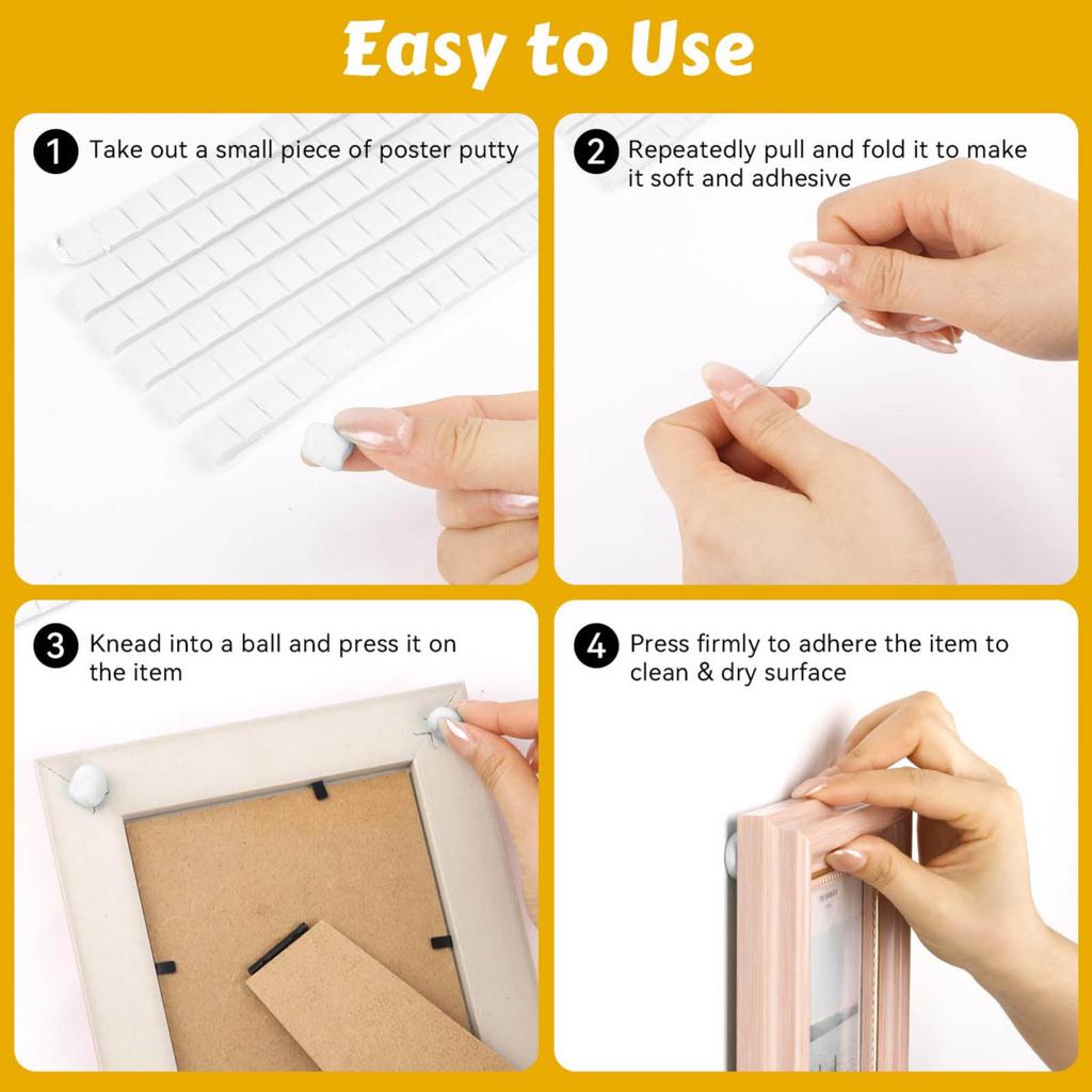 288Pcs Sticky Tack Putty Removable Adhesive Poster Putty Mounting Tacky Putty for Hanging Pictures Art Decorations