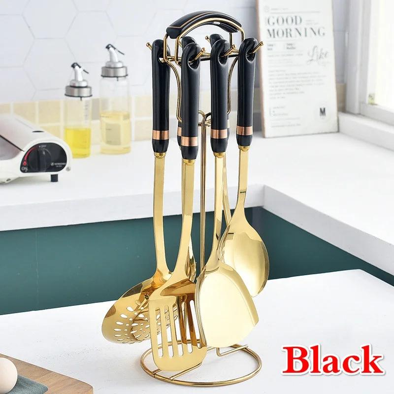 Stainless Steel Kitchenware Seven-piece Kitchen Household Hot Pot Spoon Colander Soup Spoon Kitchenware Gift Set