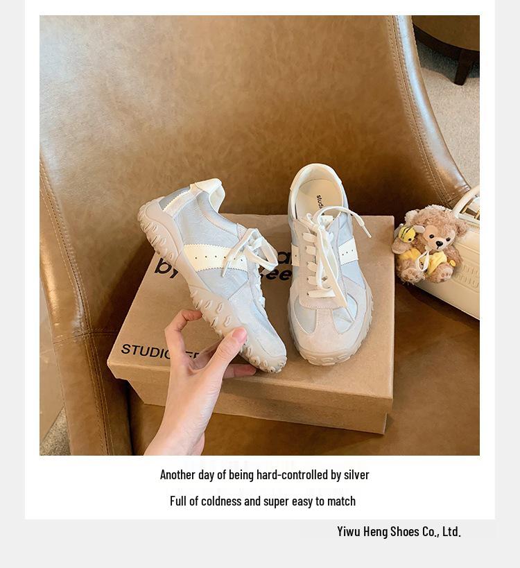 Trauben-Mama 7cm Höhenzunahme Runde Zehenpartie Schnürung Dad Sneakers - Dicke Sohle Lässige Deutsche Trainer