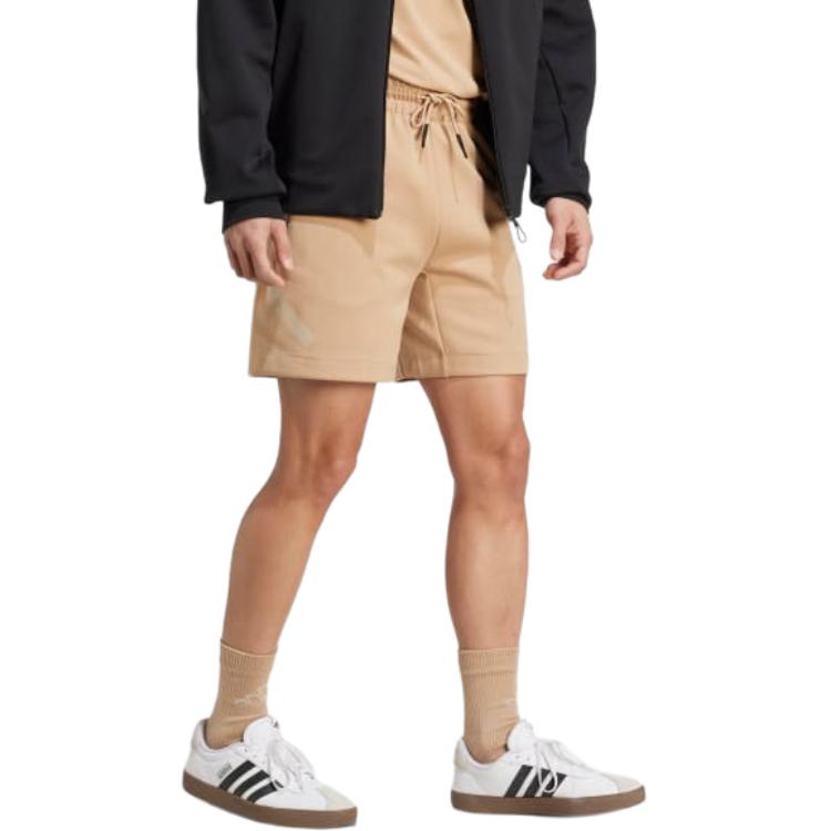 Adidas Solid Color Logo Mid Waist Casual Shorts Men Shorts Warm-Sandstone JW4744