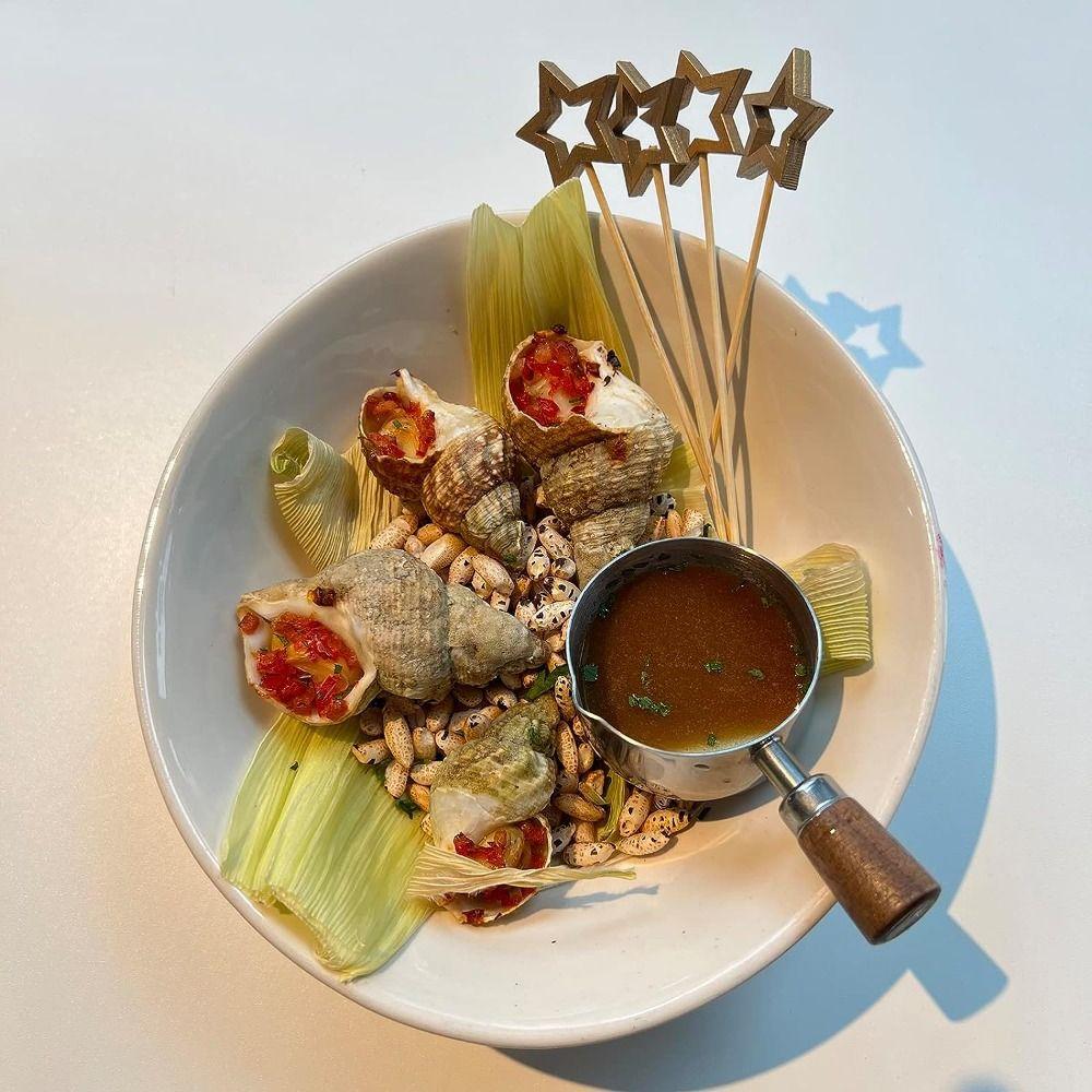 50 Pcs 5.5 Inch Five Pointed Star Bamboo Skewers Selected Bamboo Skewers for Cocktails Food