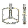 Gewage Aluminium Plattform Fahrradpedale 3 Gedichtete Lager Grau