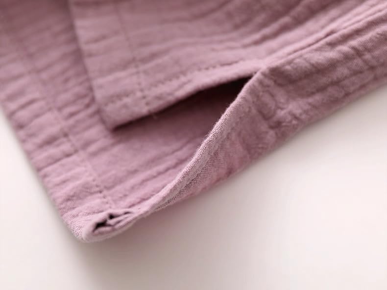 Netakara Pajama Perfect for Hospital Solid Long Double Suitable for and Long Long Pants Women's Set, Stays, Soft, Color, 100% Cotton, Sleeves, Gauze,