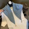 Polka Dot Silk Scarf Women'S High-End Small Square Scarf Fashion Versatile Sunscreen Shawl Scarf Fringed Decorative Scarf