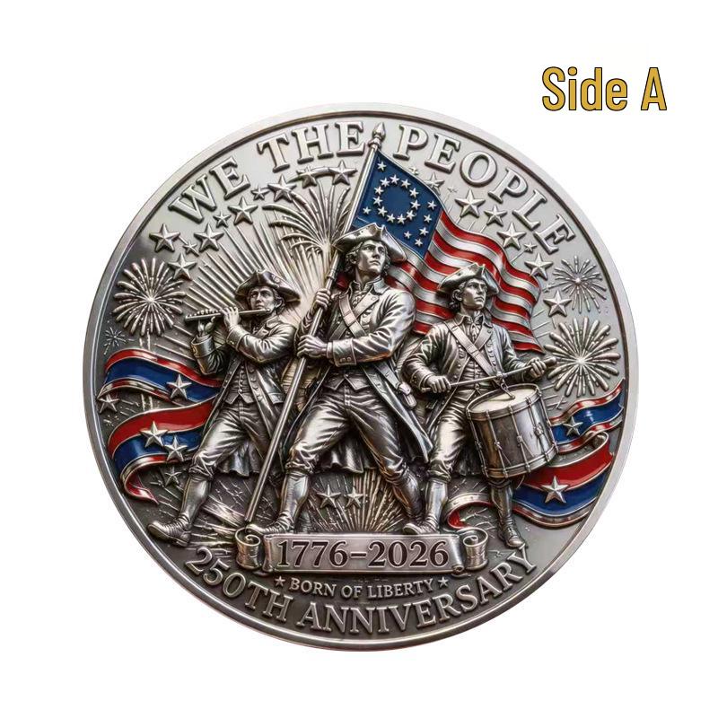 250th US Independence Commemorative Coin - Minuteman Drummer & Declaration of Independence Medal