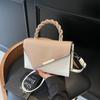 Fashion Texture Color Matching New 2025 Contrasting Color Spring Casual Simple Messenger Metal Portable Small Square Bag Woman