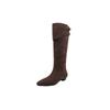 Dumpling color Maillard style tall long boots autumn new versatile fashion sense but knee fashion boots knight boots