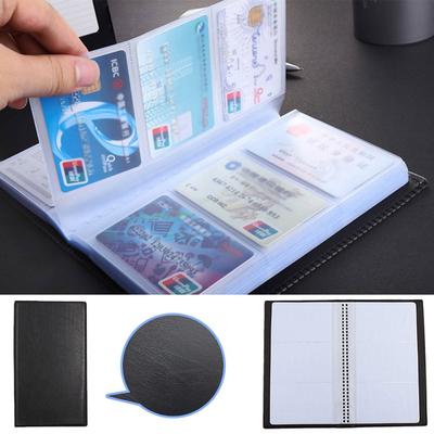  Cuero negro 120 nombre comercial titular de la tarjeta libro cartera cubierta caso bolsa carpeta