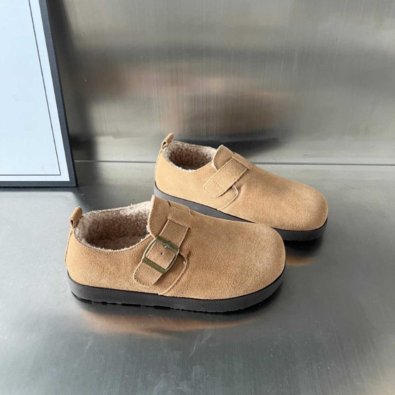 Retro women's winter new fashion versatile matte soft-soled lazy shoes fleece thickened bread shoes