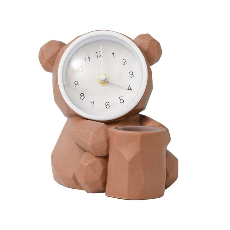 

Настольный держатель для карандашей и ручек Многофункциональный будильник Копилка Настольный органайзер Ящик для хранения канцелярских принадлежностей Школьные принадлежности коричневый