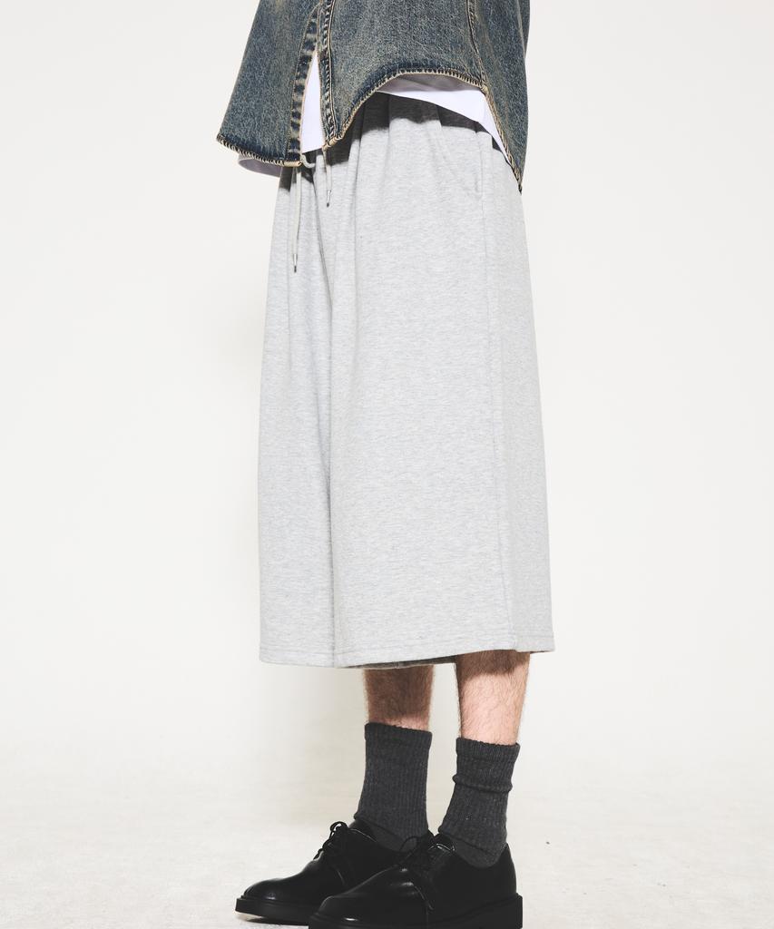 Eonoideu Single-Pleat Bermuda Sweat Shorts Lq7Pu491_Melange Grey