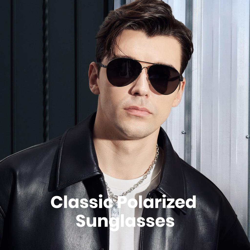 Cyxus Teardrop Sunglasses with Colored and Polarized Lenses for UV400 Perfect for Mountain and More Black Men's Protection, Driving, Fishing, Golf,