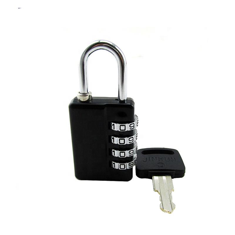 AJF 4 Digit Decoding Combination Lock Double Open Small Padlock Zinc Alloy Silver Black 30mm Luggage Bag Toolbox Closet