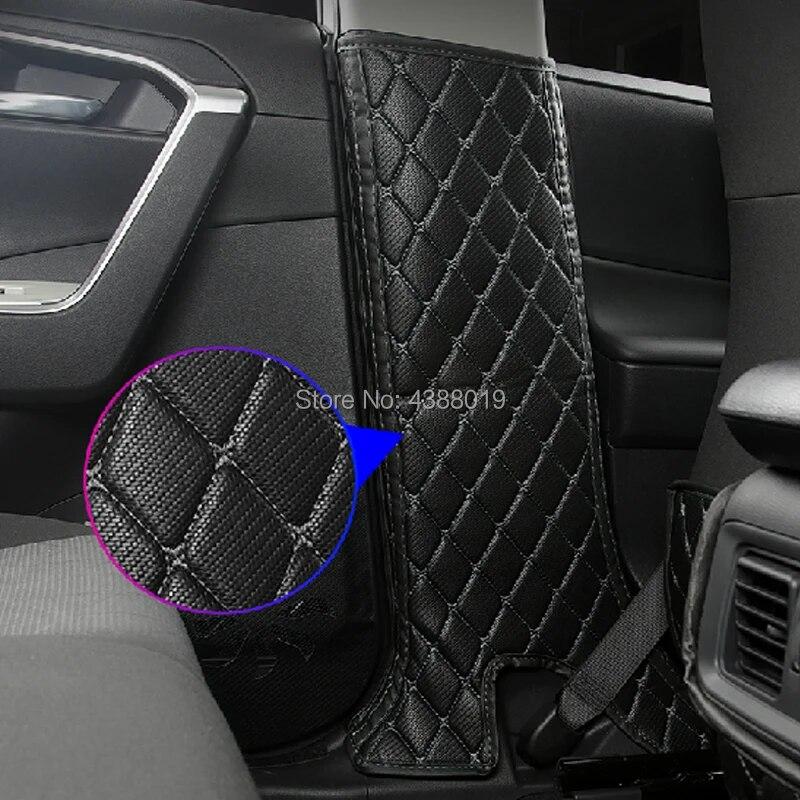 My Good Car  Styling leather B Pillar Anti-kick Protective Mat Pad Cushion Case Stickers For Toyota RAV