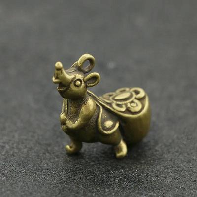 2024 New Vintage Mini Rat Mouse Statue Figurine Brass Charm Craft Creactive Tiny Rat Decorations for Home  Desk Decoration