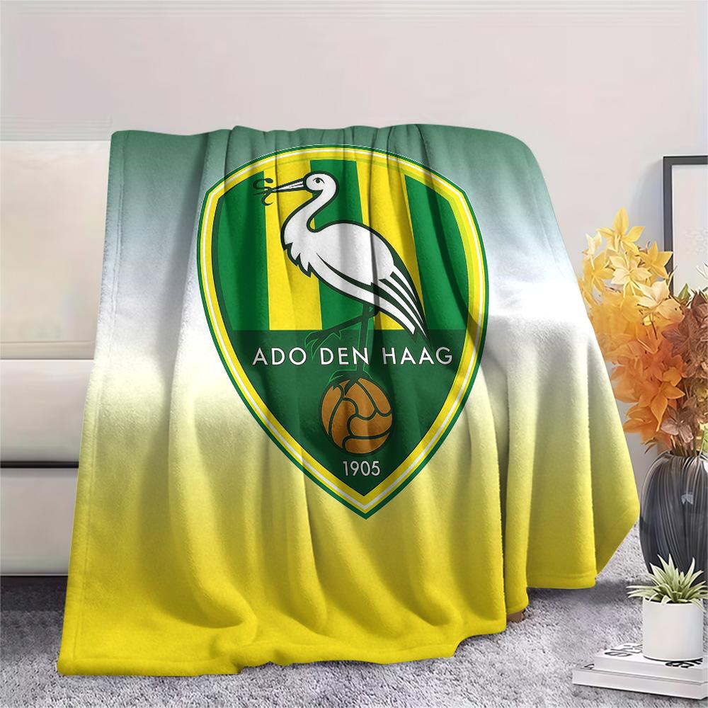 ADO Den Haag Flannel Blanket, High Quality Comfortable for All Seasons, Home Decor, Warmth and Comfort