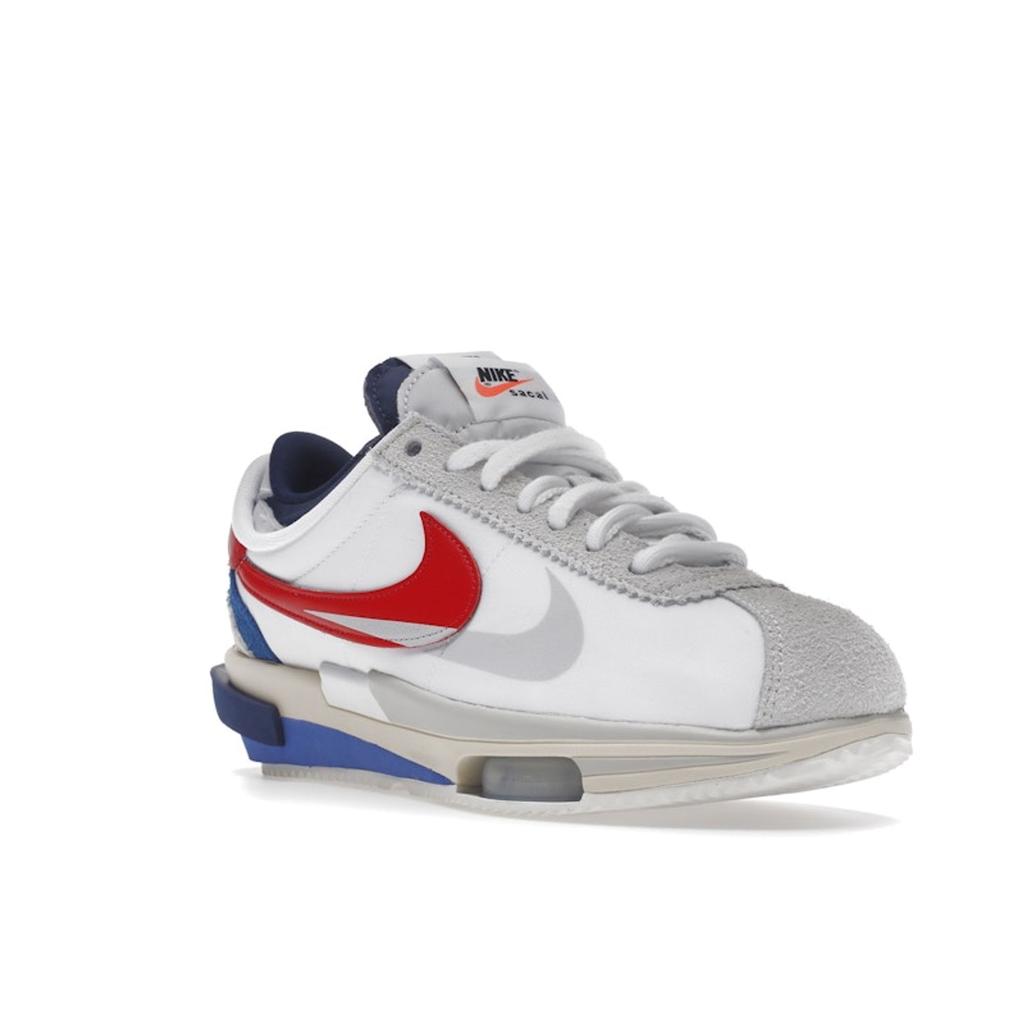 Nike Sacai X Zoom Cortez SP OG Unisex Sneakers White Varsity-Red Varsity-Royal DQ0581-100