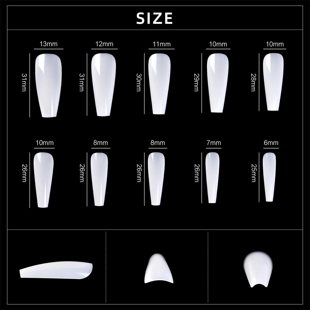 kads 500pcs ABS Nail Tips French Nails for Acrylic False Nails Press On Fake Nails Manicure Tools