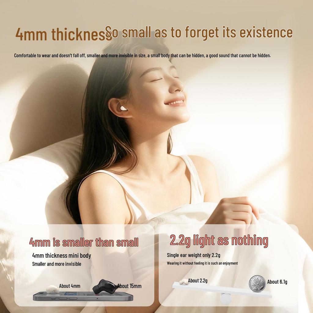 Mini Tumbler Wireless Bluetooth Earbuds: Sleep-Friendly, High-Quality Sound, Long Battery, Noise-Reducing Design