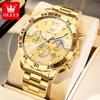 OLEVS Brand Watch Multi Functional Men's Quartz Watch Waterproof Steel Strap 3678