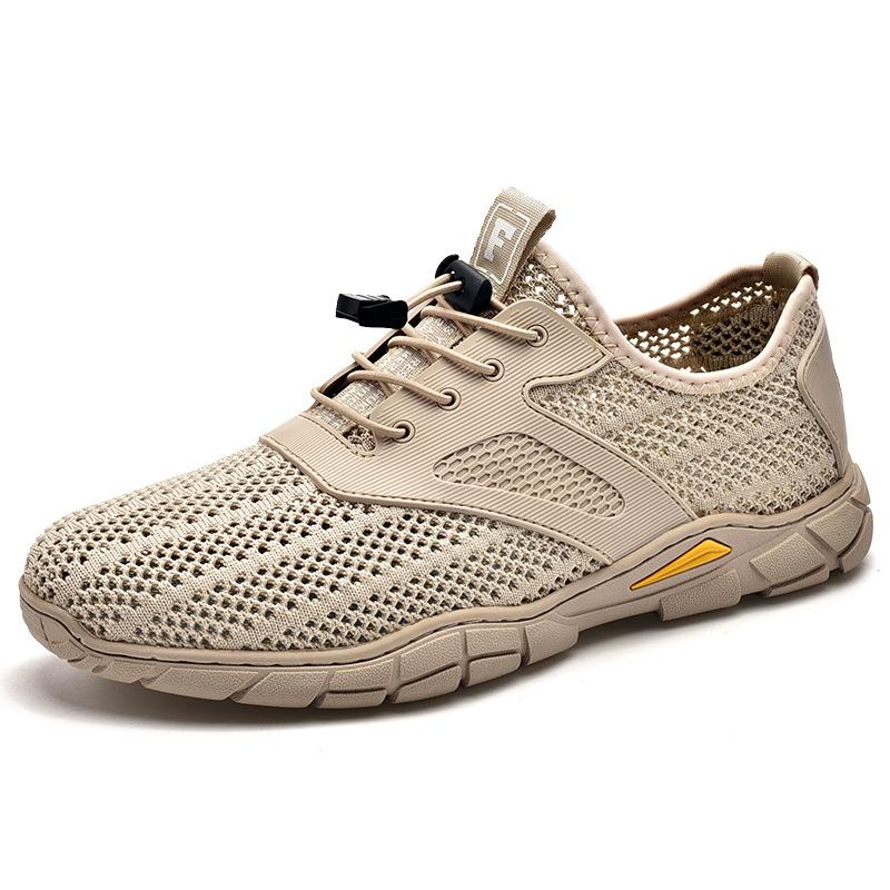 Men's shoes 2025 new large-size trendy summer breathable mesh sports and leisure shoes lightweight and versatile outdoor running shoes