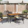 VidaXL Lot de 4 Chaises de Jardin Coussins, Sièges de Patio, Meubles de Terrasse Arrière-cour Extérieur, Noir Résine Tressée 366251
