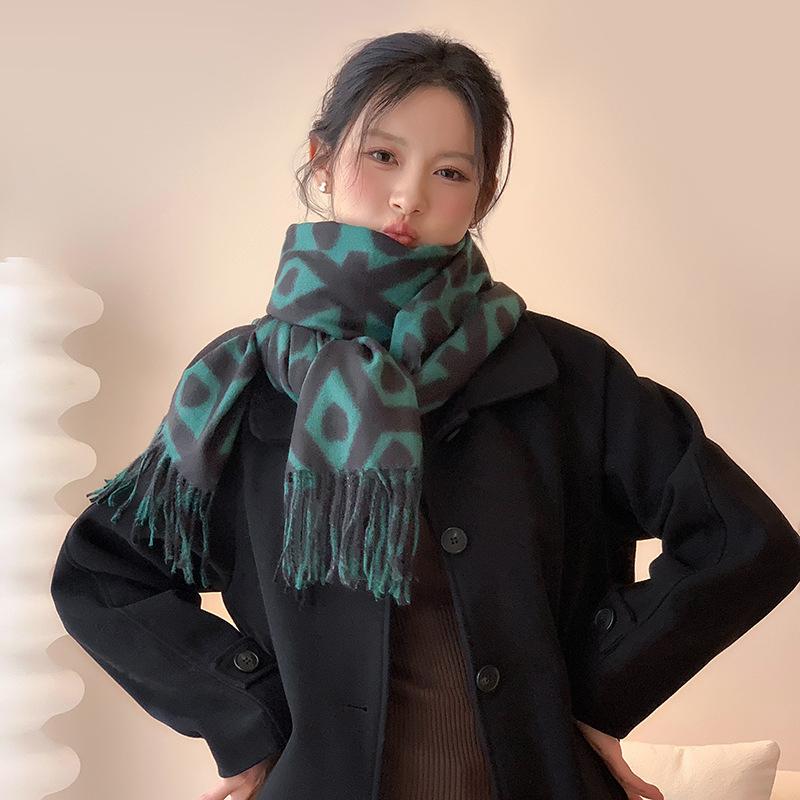 

2024 новый искусственный кашемировый ретро толстый шарф женский высококачественный шарф на ощупь 200x70cm