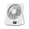Ultra-Thin Portable Desktop Fan with Digital Display - Silent, Multifunctional, Rechargeable, and Hangable for Students and Offices.
